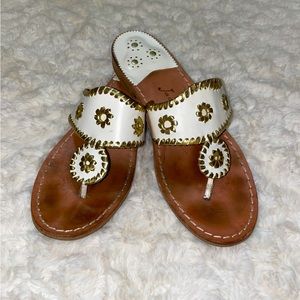 Jack Rogers White / Gold Sandals